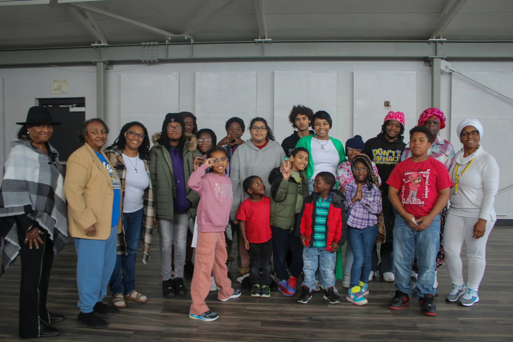 Group photo from a Pure Love Pantry youth and family program